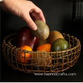 Rattan iron fruit net basket